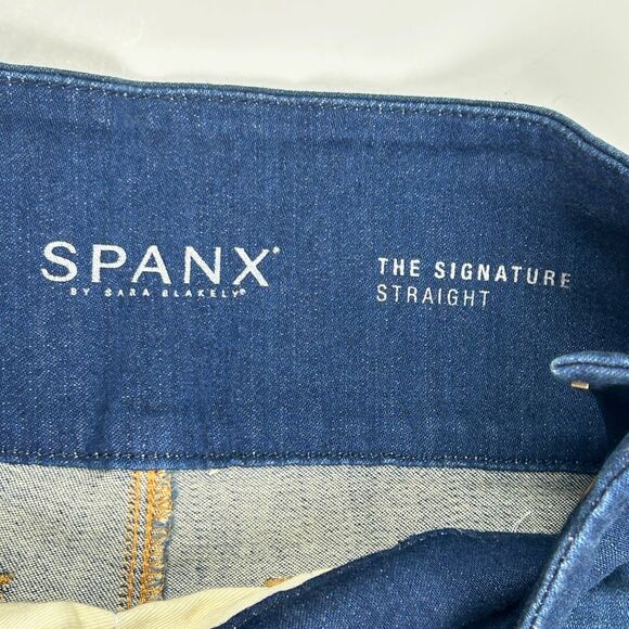 Spanx Signature Straight Jeans Shaping Stretch Waist Denim Pants High Waist 28 - Picture 10 of 12